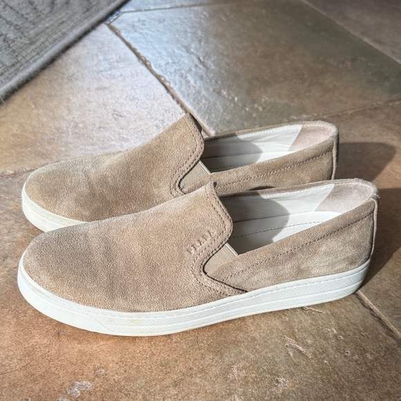 Prada women’s Calzatore Donna Beige Slip ons size 7 US 37.5 EU